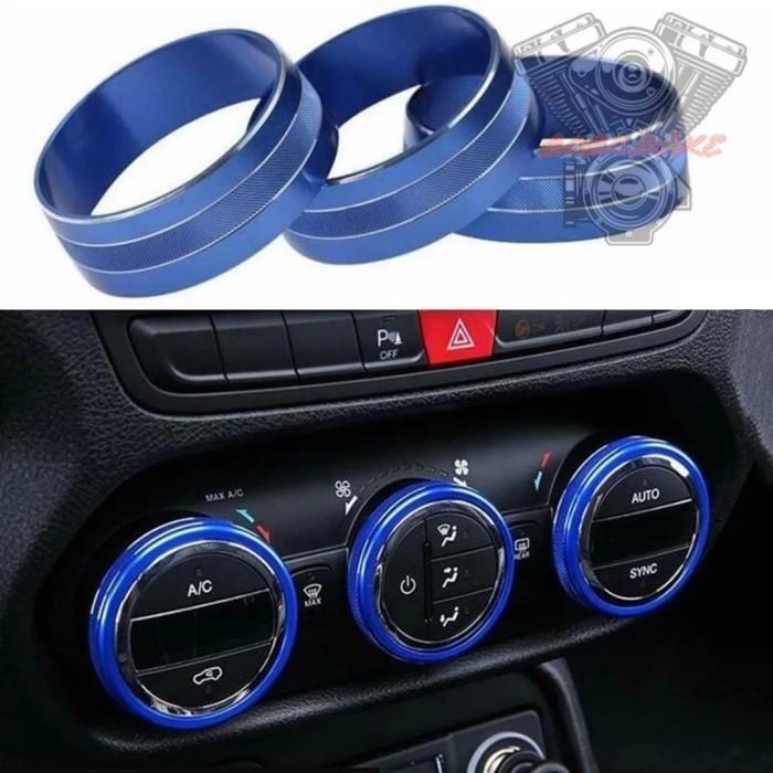 Trim tombol ac jeep rubicon jk wrangler - Biru New Aksesoris