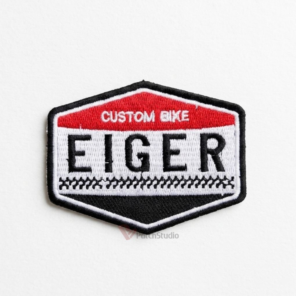 R-PS44 CUSTOM BIKE EIGER MERAH PUTIH | PATCH BORDIR GAMBAR LOGO TEMPELAN/FASHION