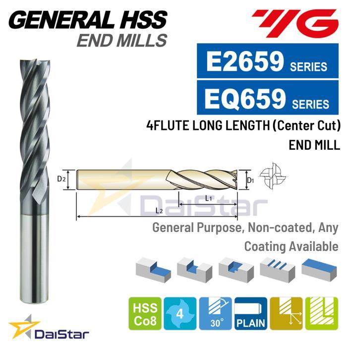ENDMILL HSS COBALT 34567891011121314151617181920 MM 4 FLUTE LONG YG-1 ENDMILL HSS CO 8 YG1 PROMO