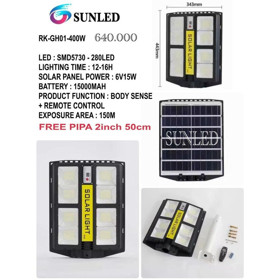 SUNLED PJU SOLAR LIGHT 400W