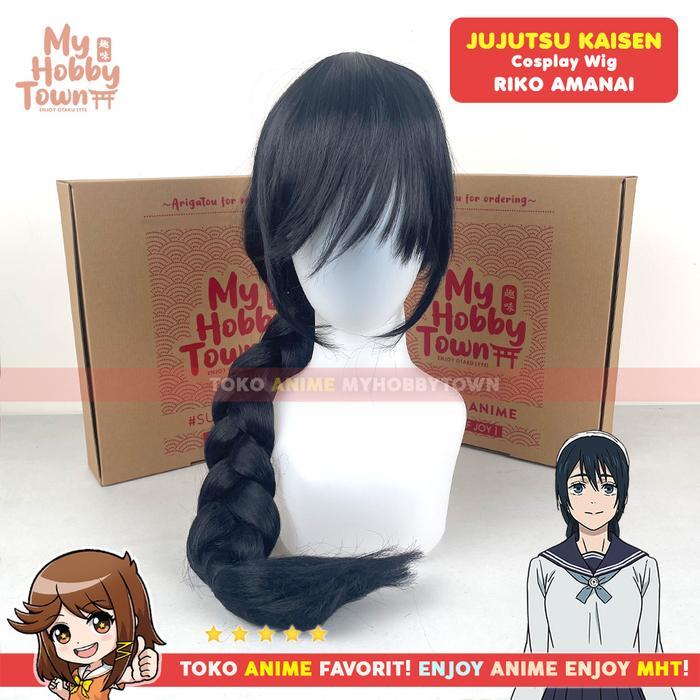 W Rambut Palsu Cosplay Anime Jujutsu Kaisen Riko Amanai