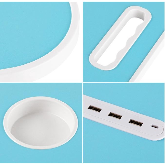 Vusign Folding Table Meja Belajar Laptop Lipat Warna-Warni Dengan Usb Port Bonus Kipas Lampu Dan