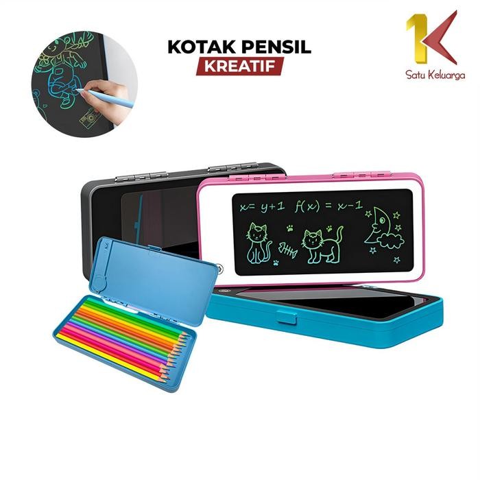 

[COD] SK A115 Tempat Pensil 2IN1 LCD Pen Case Drawing Pad Edukasi Anak