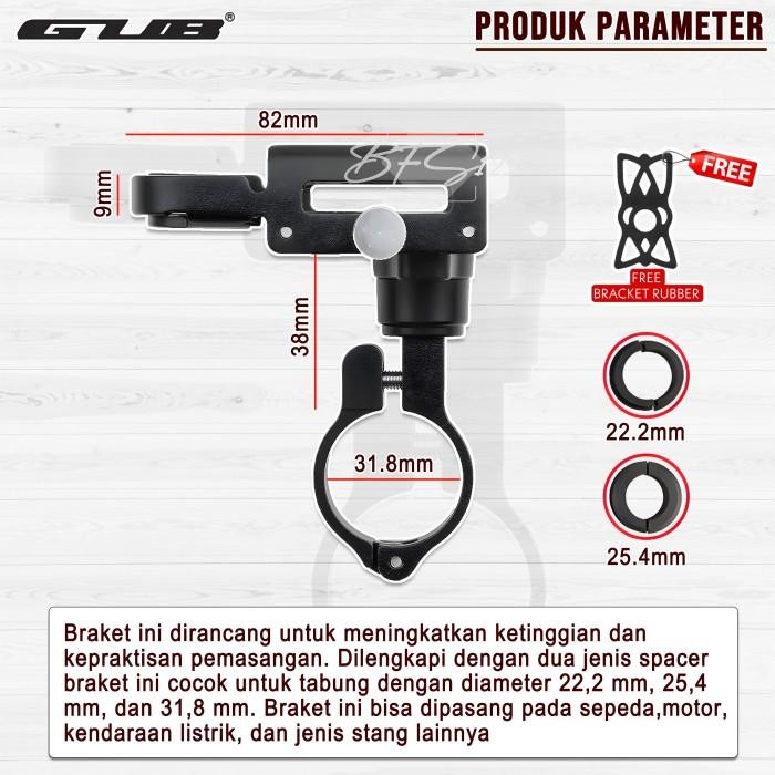 Paket GUB P30 Phone Holder + Breket Spion GUB MD-236