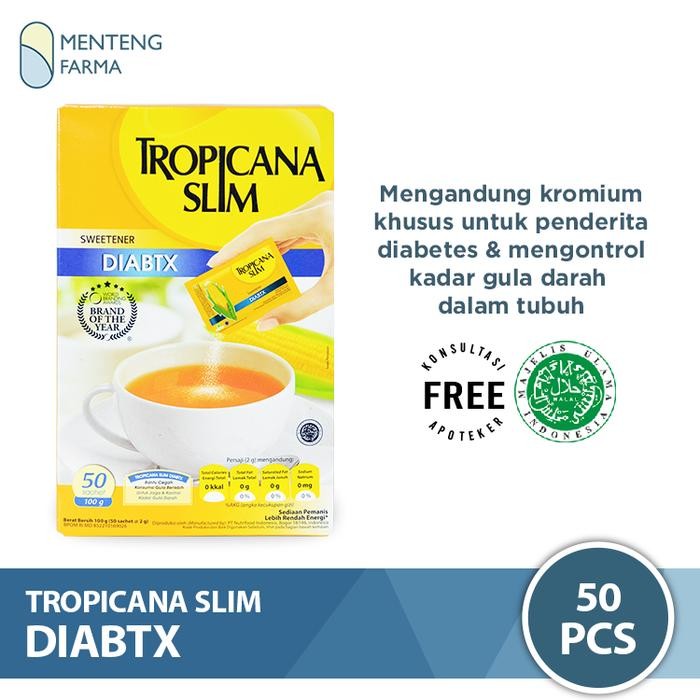 

SIAPKIRIM Tropicana Slim DIABTX 50 Sachet - Pemanis Alami Diabetes Bebas Kal READY STOCK