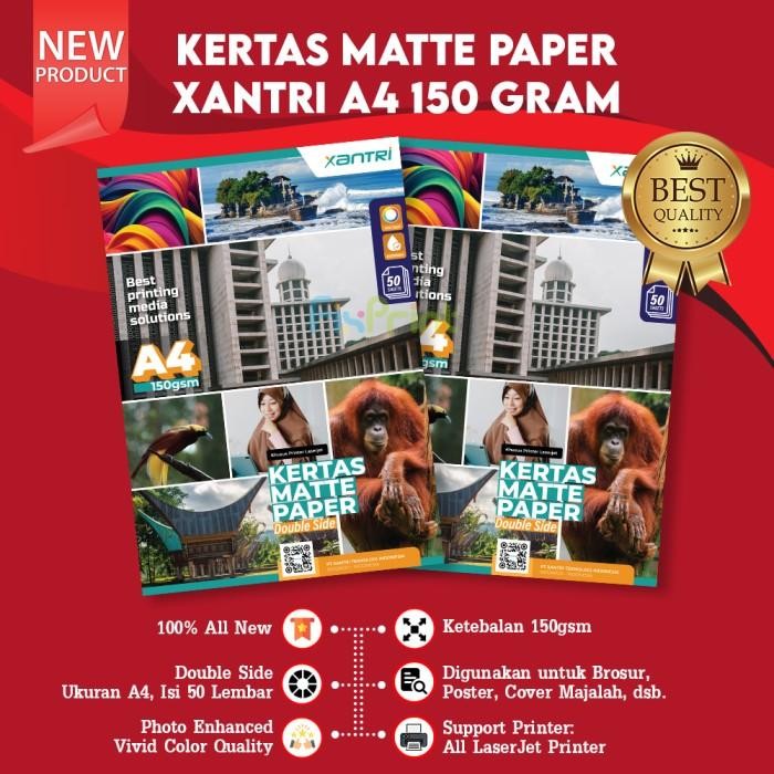 

Pilihan- Kertas Matte Double Side A4 150Gsm 50 Sheets Photo Paper 150 Gram