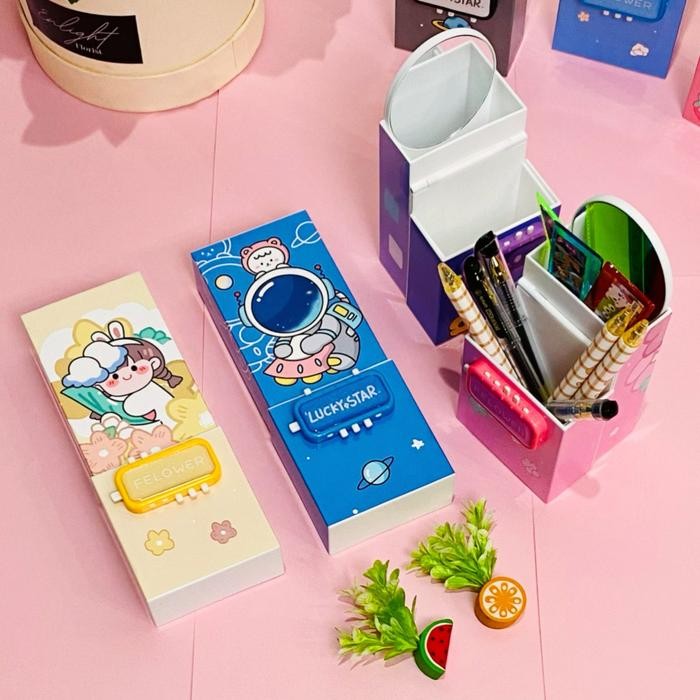 

BOS KOTAK PENSIL PLASTIK KODE PIN 2 SUSUN + CERMIN / PENCIL CASE / TEMPAT PENSIL