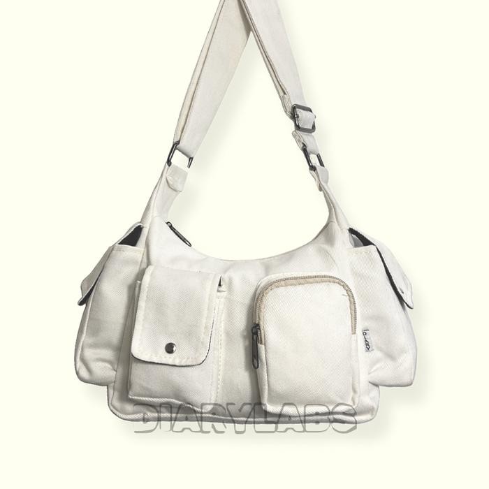 Fosil - Shoulderbag Tas Bahu Wanita Garni Kanvas Selempang Canvas Bag