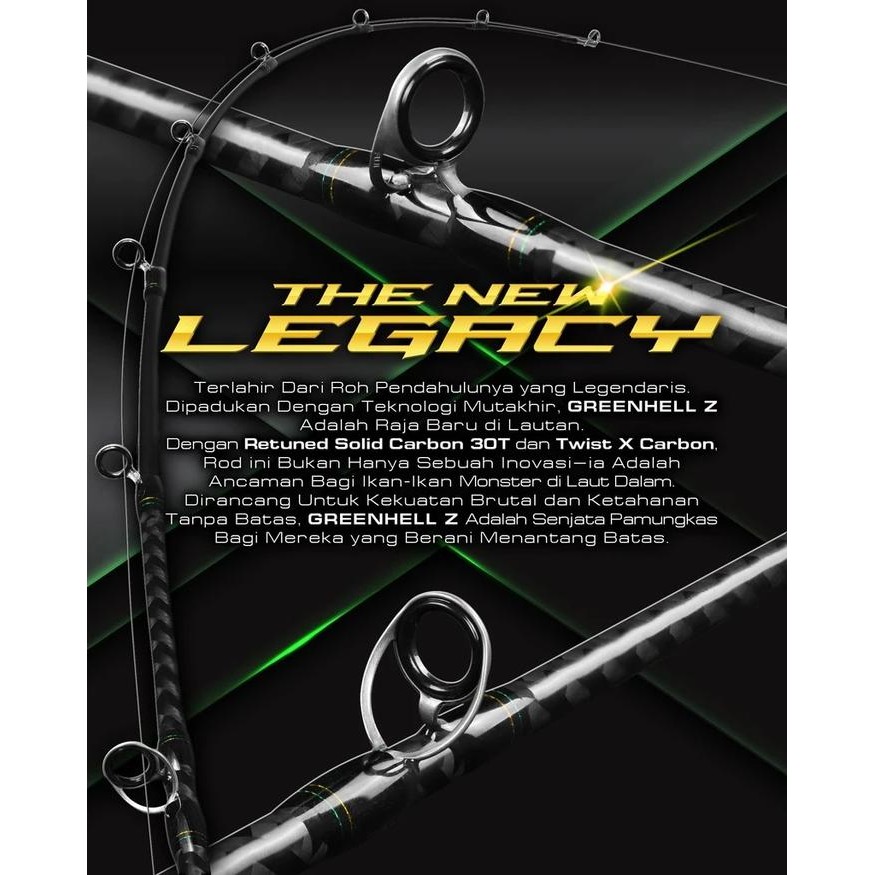 Joran Pancing Daido Green Hell Z 190Cm Jigging (15Kg - 35Kg) Over Head Fuji