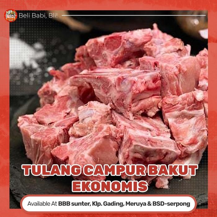 Pilihan- Daging Bakut Babi Bali Potong Ekonomis Tulang Campur Banyak Daging