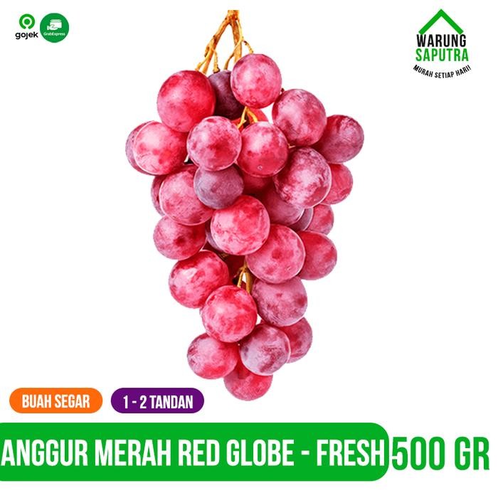 Pilihan- Buah Anggur Merah Red Globe Segar Manis 500G