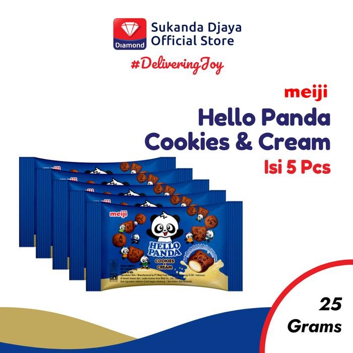 

Meiji Hello Panda Biskuit Cookies & Cream Snack 25 Gr ISI 5