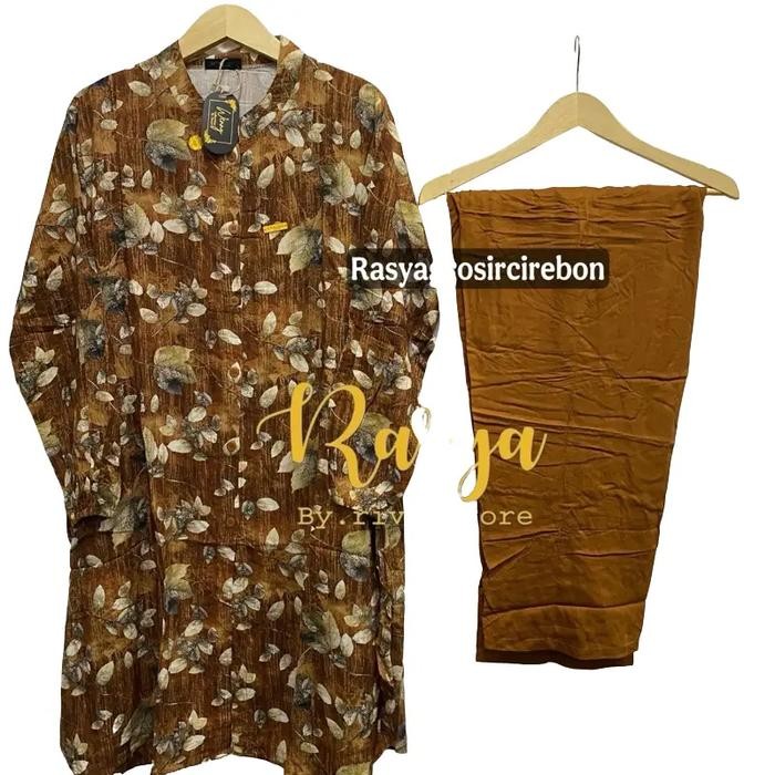 Pilihan- Setelan Rasya Oneset Botega Kombinasi Motif Bunga Setcel Rayon Twill Jumbo Terbaru