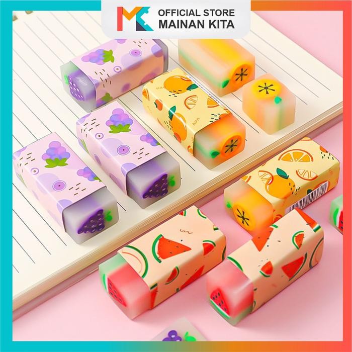 

New MK607 Penghapus Pensil Karakter Lucu/ Eraser Hapusan Pensil Motif Dino Bola dan Buah 1 Pcs