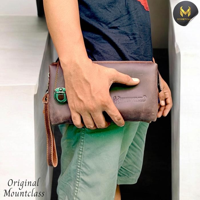Ready Mountclass Tas Tangan Handbag Clutch Bag Pria Wanita Kulit Asli Branded Original 100% Terbaru
