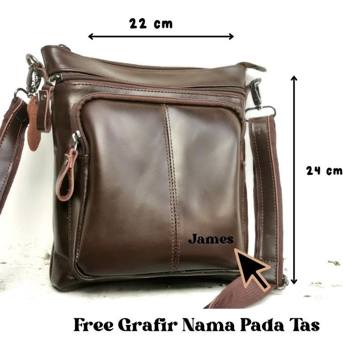 Ready Tas Kulit Pria Asli Selempang Untuk Kantor Atau Kerja