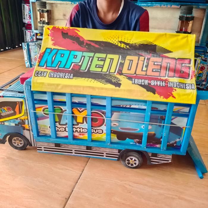Pilihan- Miniatur Diecast Truk Truck Canter Kayu Variasi Full Lampuan Terpal