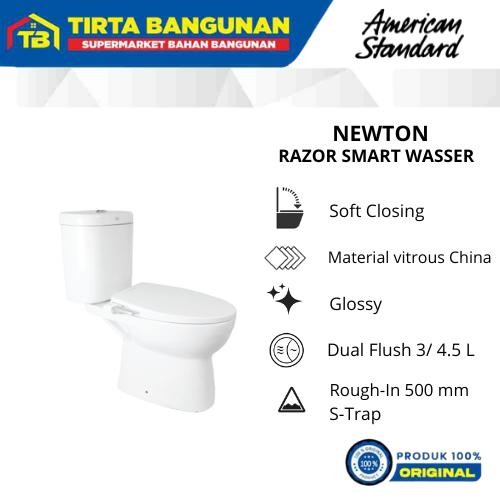 AMERICAN STANDARD NEWTON RAZOR SMART WASSER DUAL FLUSH CLOSET / KLOSET / TOILET / WC DUDUK AS 50 CM