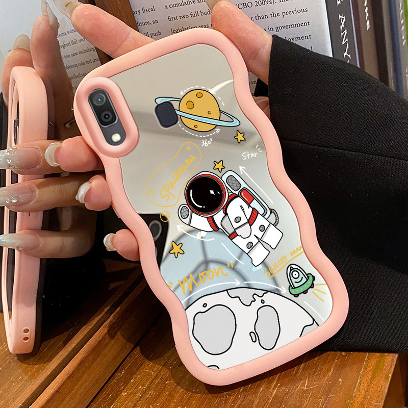 Casing HP Untuk Samsung A20 A30 M10s Case Astronot NASA Macaron Softcase Silikon Kasing Cream Gelomb