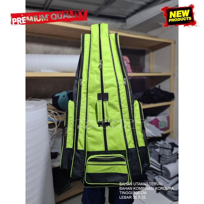 ASLI Tas Pancing Jumbo 100cm Murah,Tas Joran Pancing,Tas Pancing Bahan Teal Kanvas Polos Setrip