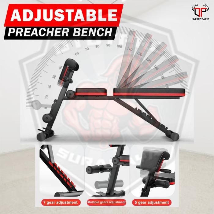 Adjustable Preacher Bench/Kursi bangku Fitness/Alat Gym/Sit up