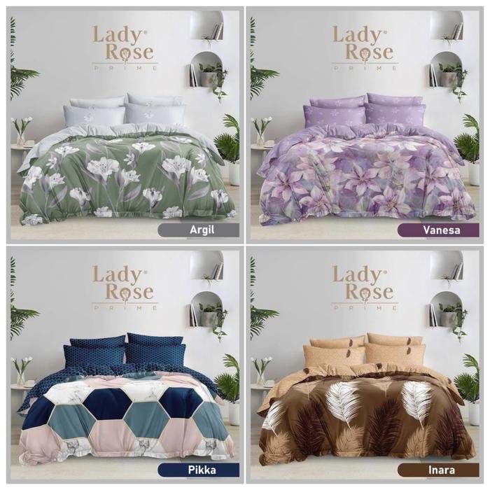 SET BED COVER LADY ROSE 180X200CM (6 KAKI) TINGGI 30CM