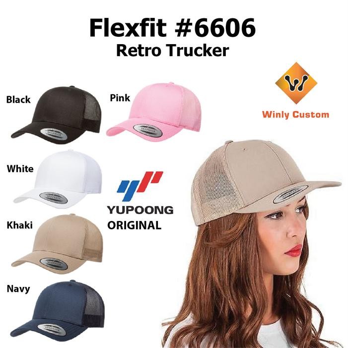 Ready Topi Yupoong Flexfit Retro Trucker Hat 6606 ORIGINAL