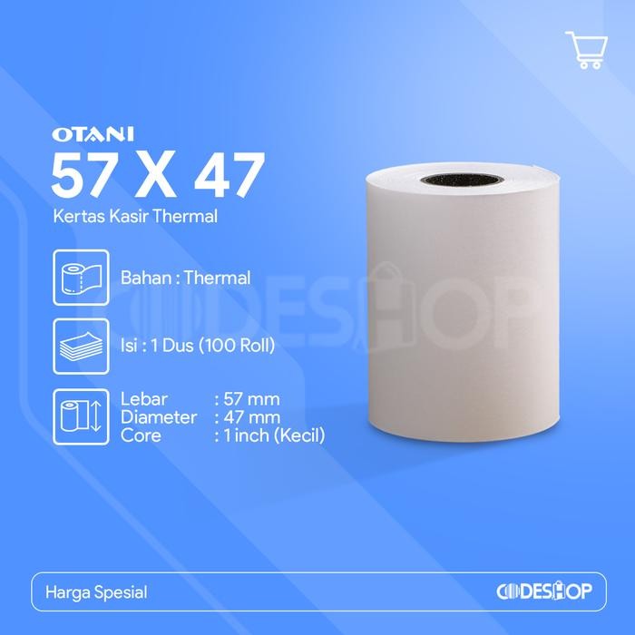 KERTAS KASIR 58 X 50 - THERMAL 58X50 - 58X48 58 x 48 OTANI HITAM