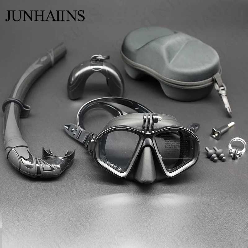 IMPORT Wet Gopro Mount Low Volume Diving Mask Tempered Glass Freedive Mask J-type Diving Mask