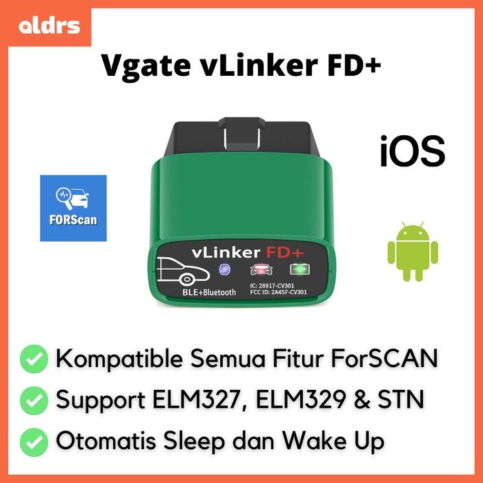 Scanner Mobil Vgate Vlinker Fd+ Ble (Bt 4.0) - Forscan - Ford & Mazda - Obd2 Obdii Obd