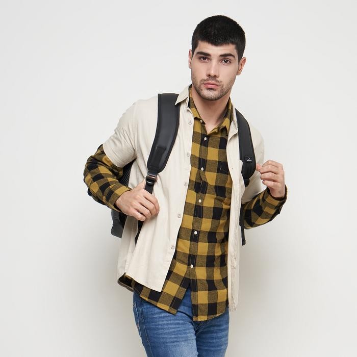 Sedia Dhon id Tas ransel pria BASTIAN KEREN Kulit Polos Hitam Sekolah Backpack