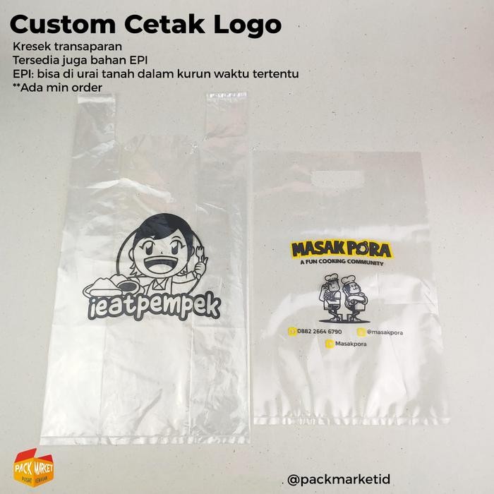 Top Delivery Bag LARGE - Tas Kresek Transparan EPI (bisa di urai ta) - per 1 pak