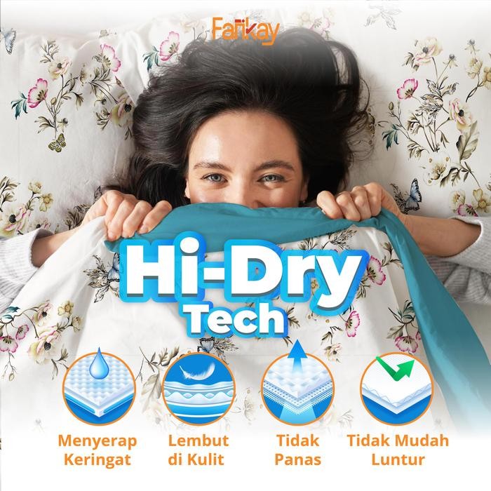 Bed Cover Set Sprei Monique Mix Denim - Ukuran Lengkap - Ukuran Lengkap - Fankay Bedcover sprei