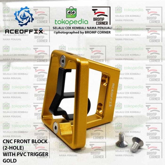 ACEOFFIX CNC ALLOY FRONT BLOCK SEPEDA GOLD