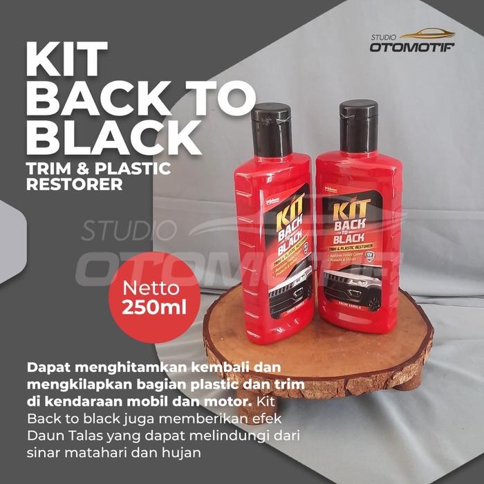 KIT BACK TO BLACK MOBIL 250ML PENGHITAM PLASTIK TRIM PINTU DASHBOARD