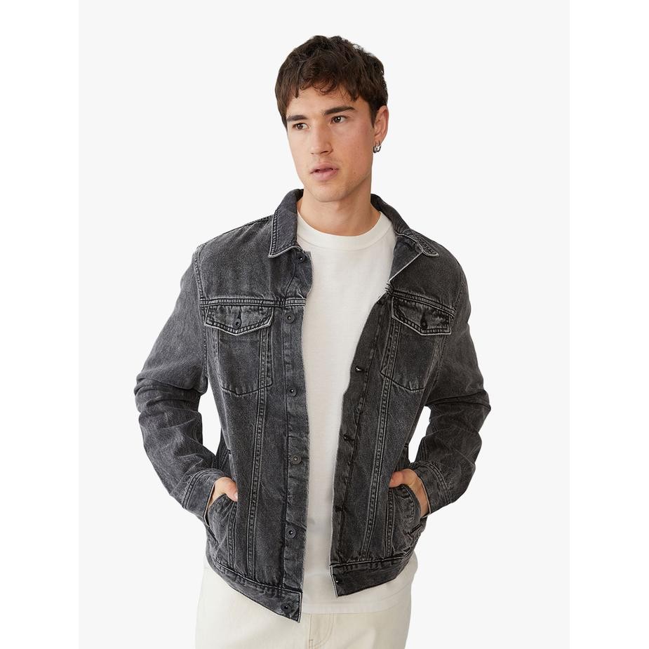 Cotton On - Jaket Pria - Rodeo Jacket - GRUNGE BLACK