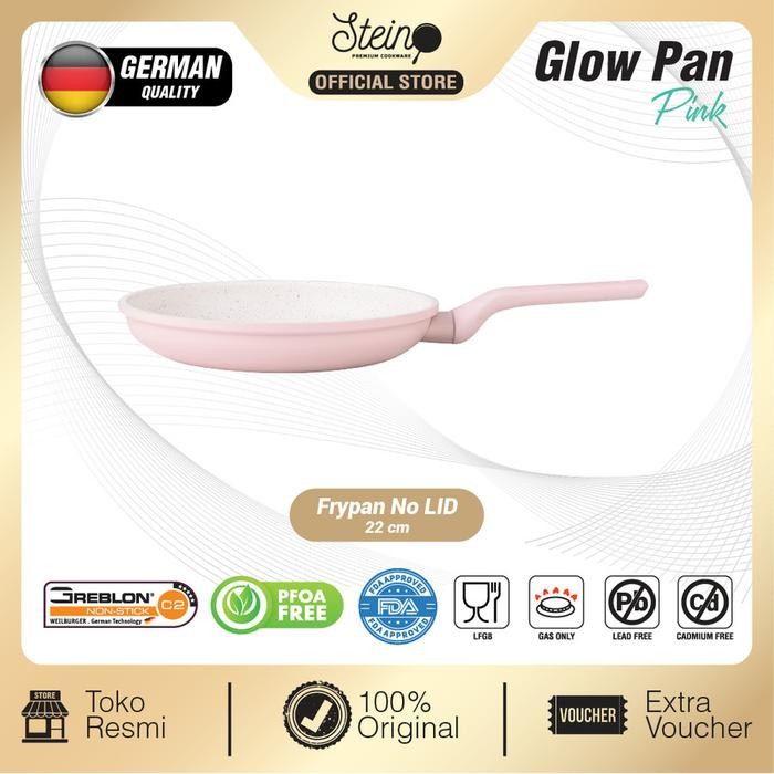 Panci Frypan Steincookware GLOW PAN 22cm Fry Pan Stein Cookware Ungu Biru Pink German Granit Coating