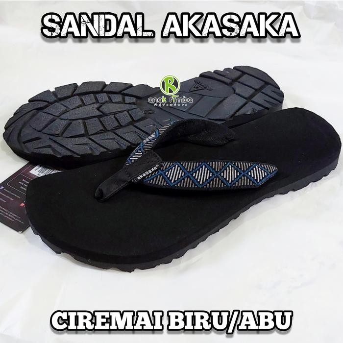 SANDAL CIREMAI BIRU/ABU AKASAKA. SANDAL OUTDOOR JEPIT