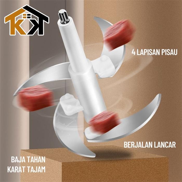 (Kk) Wadah Pisau Blender Chopper 2L Mesin Penggiling Daging Stainless Steel Terlaris