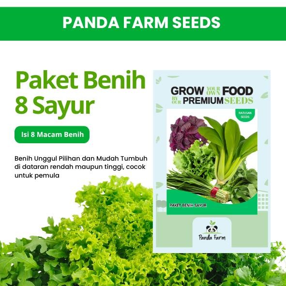 Paket Hemat Benih Sayuran Daun Hidroponik - 8 jenis benih sayuran