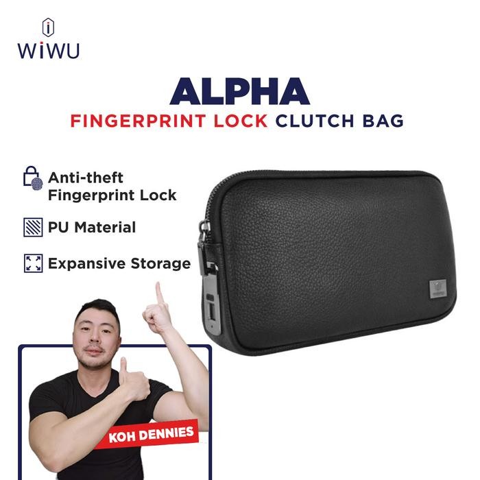2prr- (Wiwu X Koh Dennies) Wiwu Tas Tangan Alpha Handbag Fingerprint Lock Waterproof Travel