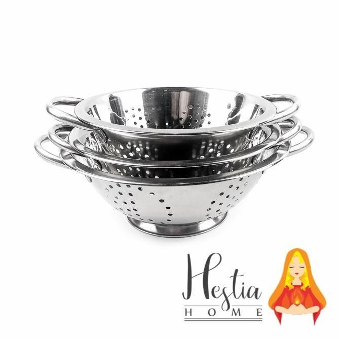 Sangku Bakul Nasi Stainless Colander Tanpa Tutup