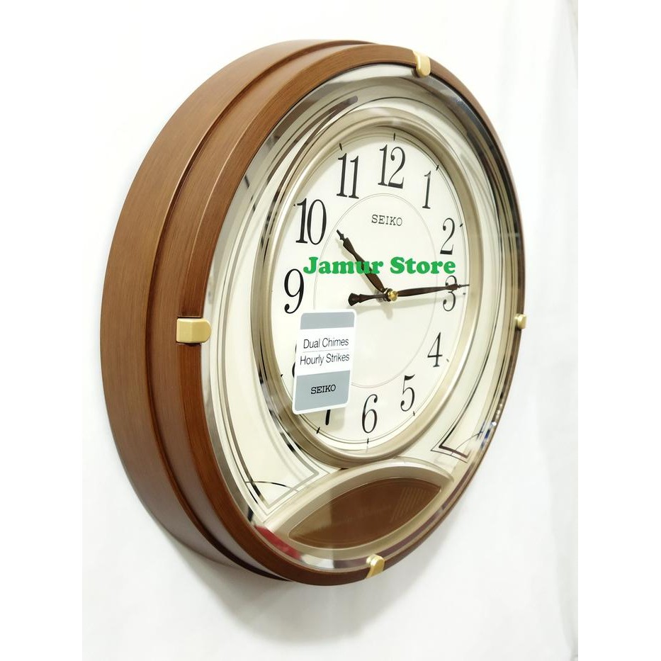 QXD215 Brown Case Jam Dinding SEIKO QXD215B Westminster Whittington