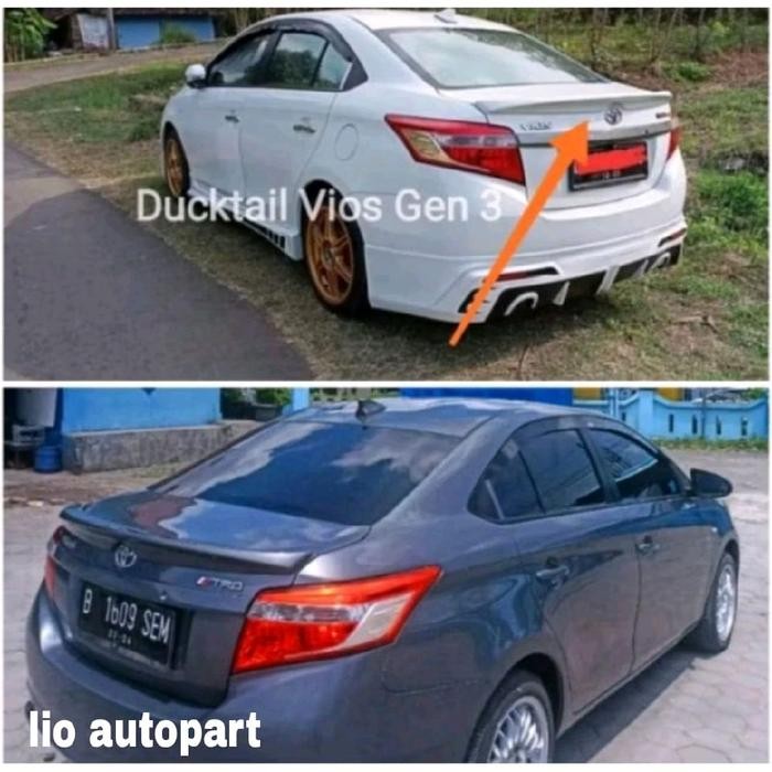 spoiler Ducktail vios gen 3 toyota vios gen 3 original. masih bahan belum dicat