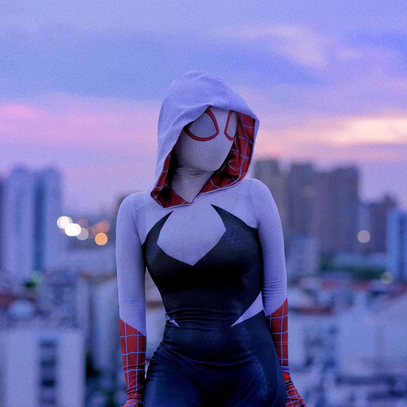 Spider Gwen Cosplay Costume Spider Man Gwen Stacy Suit Jumpsuit Miles Morales Suit Halloween Party