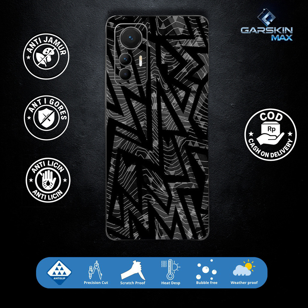 Garskin Skin Xiaomi 12 Lite Mi 12 Lite black Fullbody / Backonly | Anti Gores | Bisa Custom | Kode Z