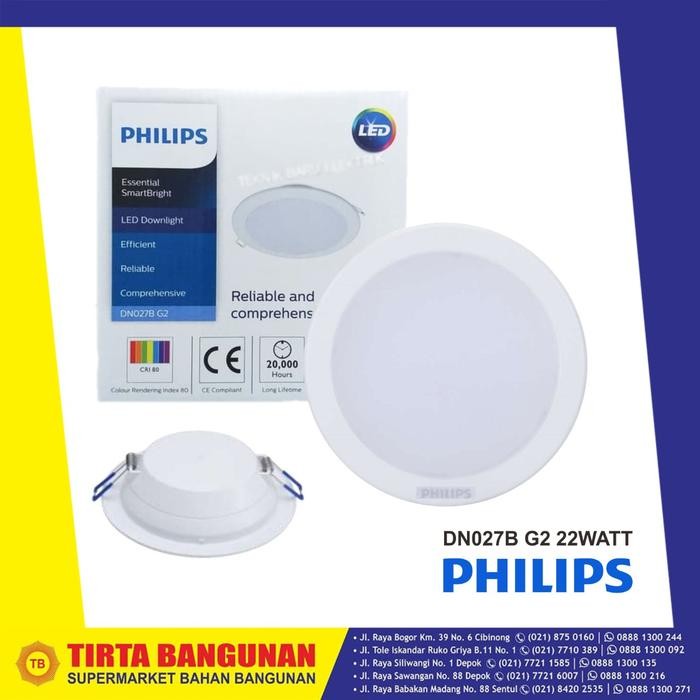 33i3- Philips Downlight Dn027B G2 Led20 6500K Cool White 22W 220-240V