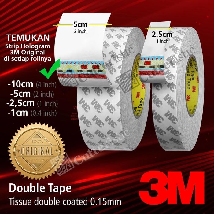 pzth- 3M Double Tape 25Mm 50Mm X 50 M, 9080A Tisu Tissue Tissu