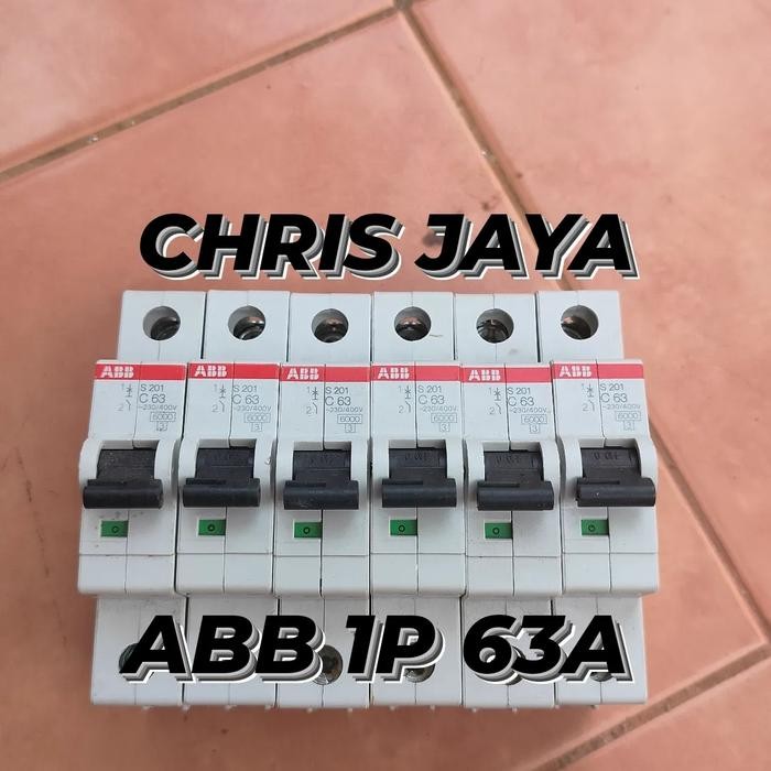 MCB S201 ABB 63A 1 PHASE 1P 1PHASE 63A MCB ABB S201 6000KA