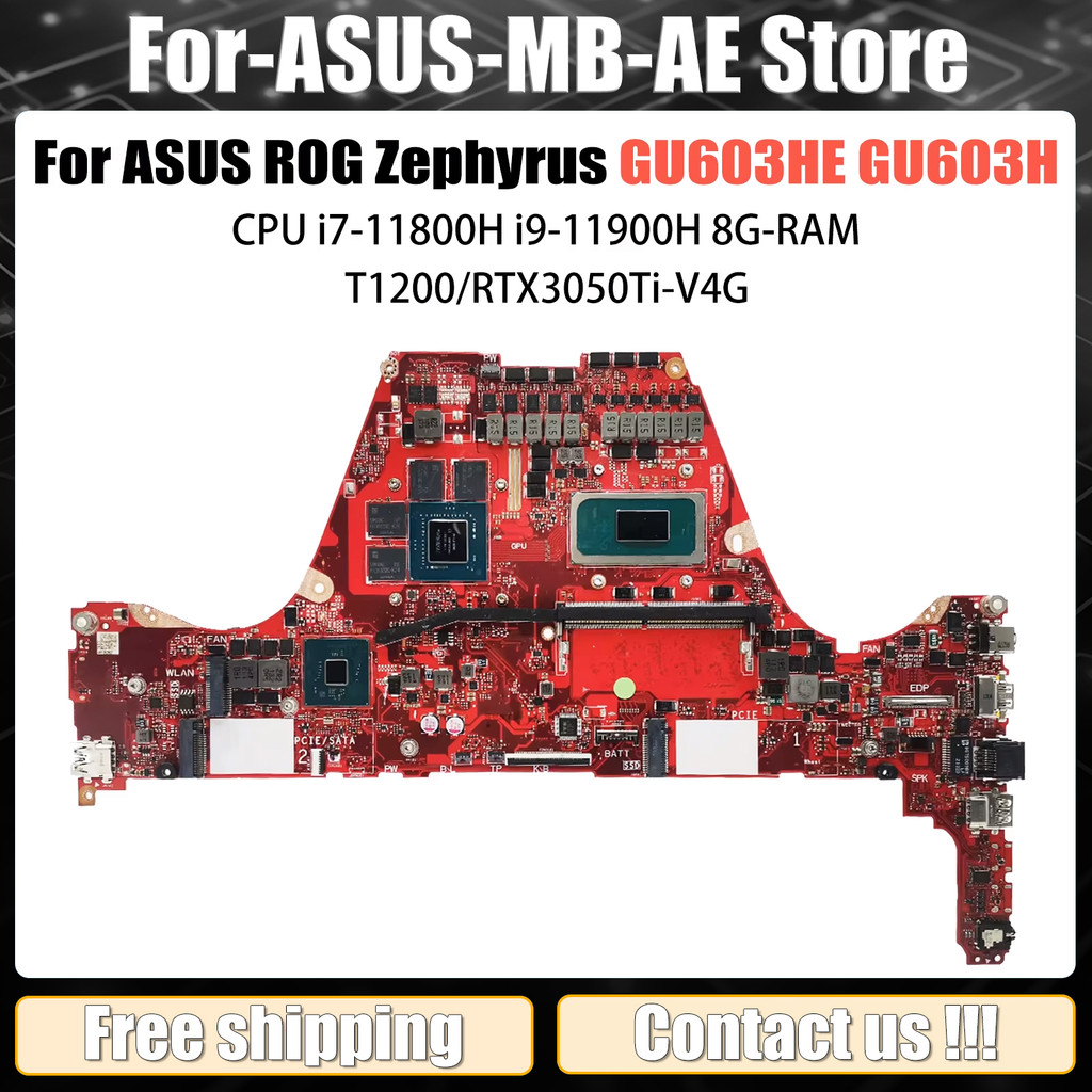 Casing Laptop AKEMY GU603HE Mainboard For Asus ROG Zephyrus M16 GU603HE GU603H Laptop Motherboard Wi